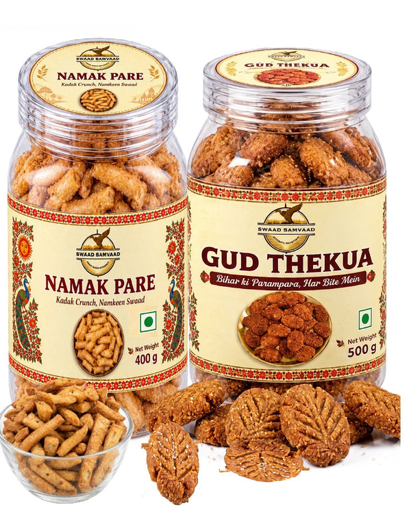 Combo Pack of 1 Gud Thekua 500g & 1 Namak Pare 400g
